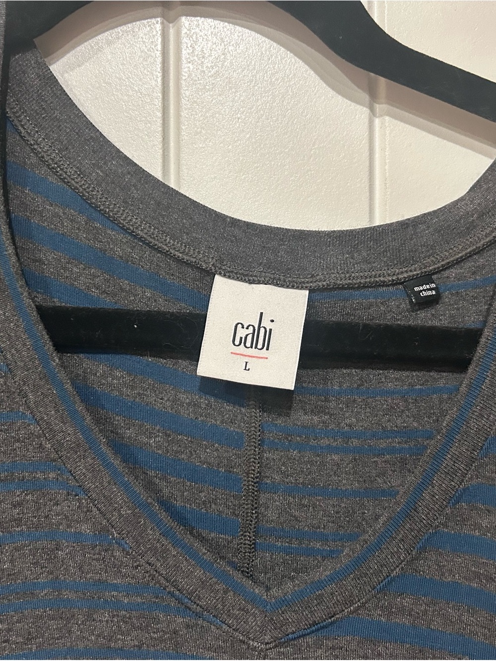 Cabi Hybrid Stripe Tee #3687-Size Large- Euc View 4